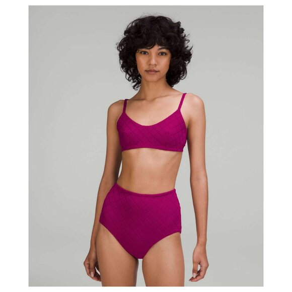 Lululemon 2 Piece Waterside Bikini High Waisted Swimsuit Swim Beach Athletic - Picture 1 of 12